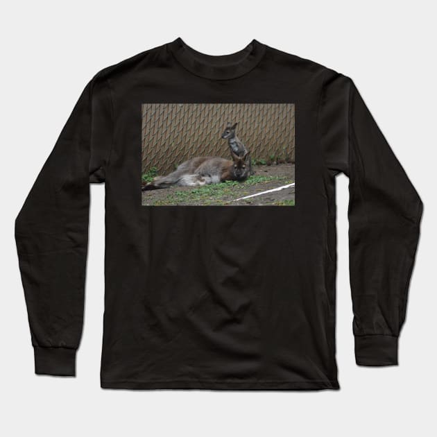 Wallaby and Joey Long Sleeve T-Shirt by MarieDarcy